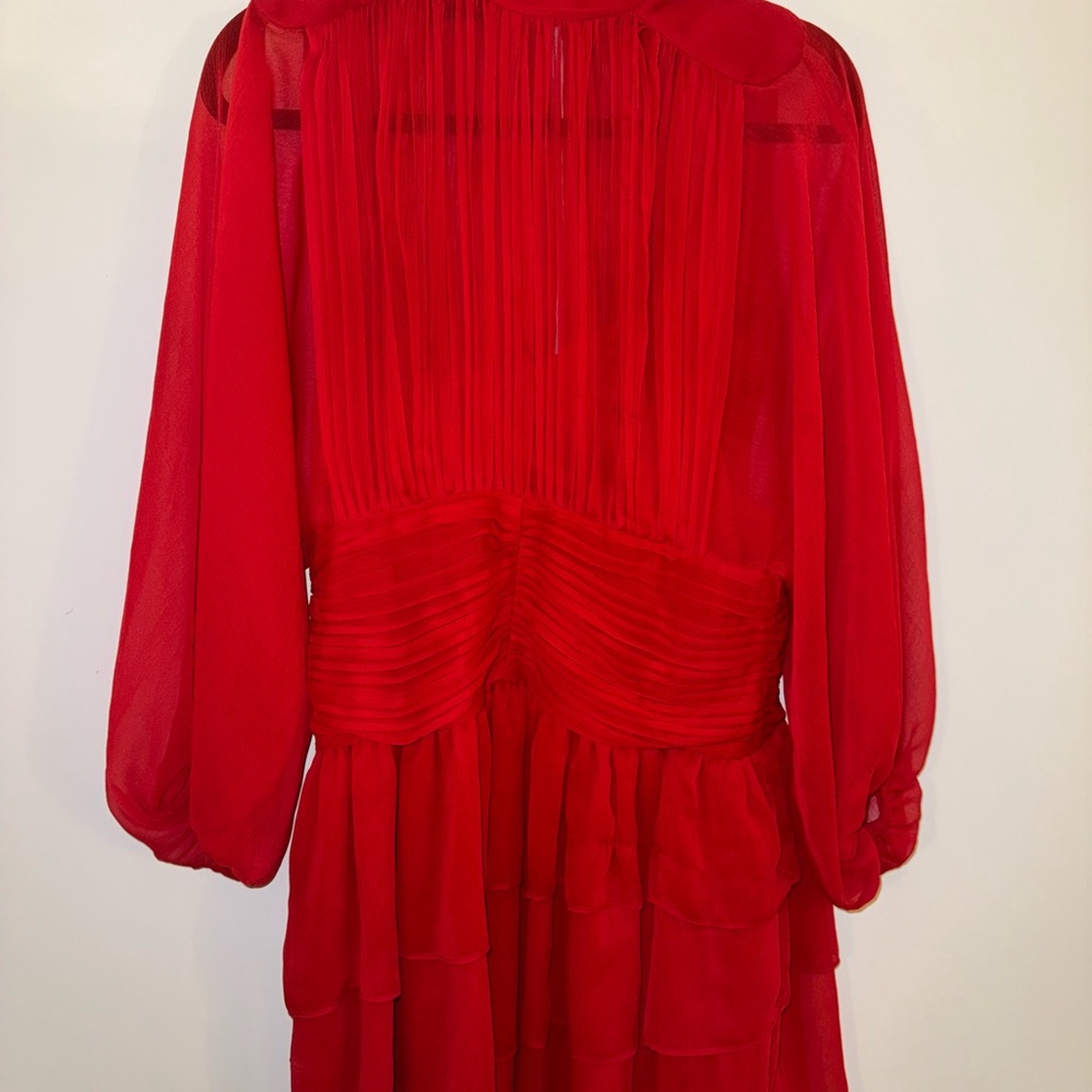 Elegant Red Sheer Dress